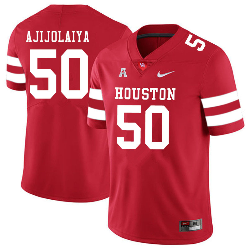 Men #50 Hakeem Ajijolaiya Houston Cougars College Football Jerseys Sale-Red
